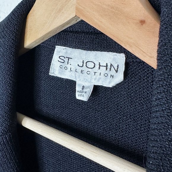 St. John Collection Santana Knit Women's 8 Black Jacket Vintage Four Button - Picture 11 of 16